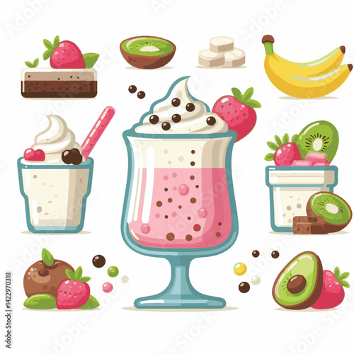 yogurt, fruit, smoothie, fresh, diet, healthy, food, dessert, summer, breakfast, sweet, milk, delicious, milkshake, glass, organic, drink, shake, strawberry, background, cocktail, beverage, berry, dai