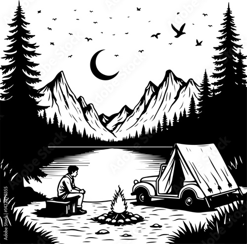 Adventure Outdoor Silhouette Vector Bundle | Hiking, Biking, Off-road & Vanlife SVG Pack
