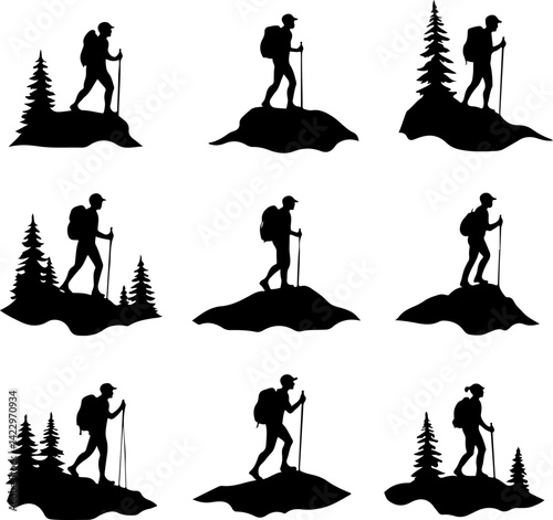 Adventure Outdoor Silhouette Vector Bundle | Hiking, Biking, Off-road & Vanlife SVG Pack