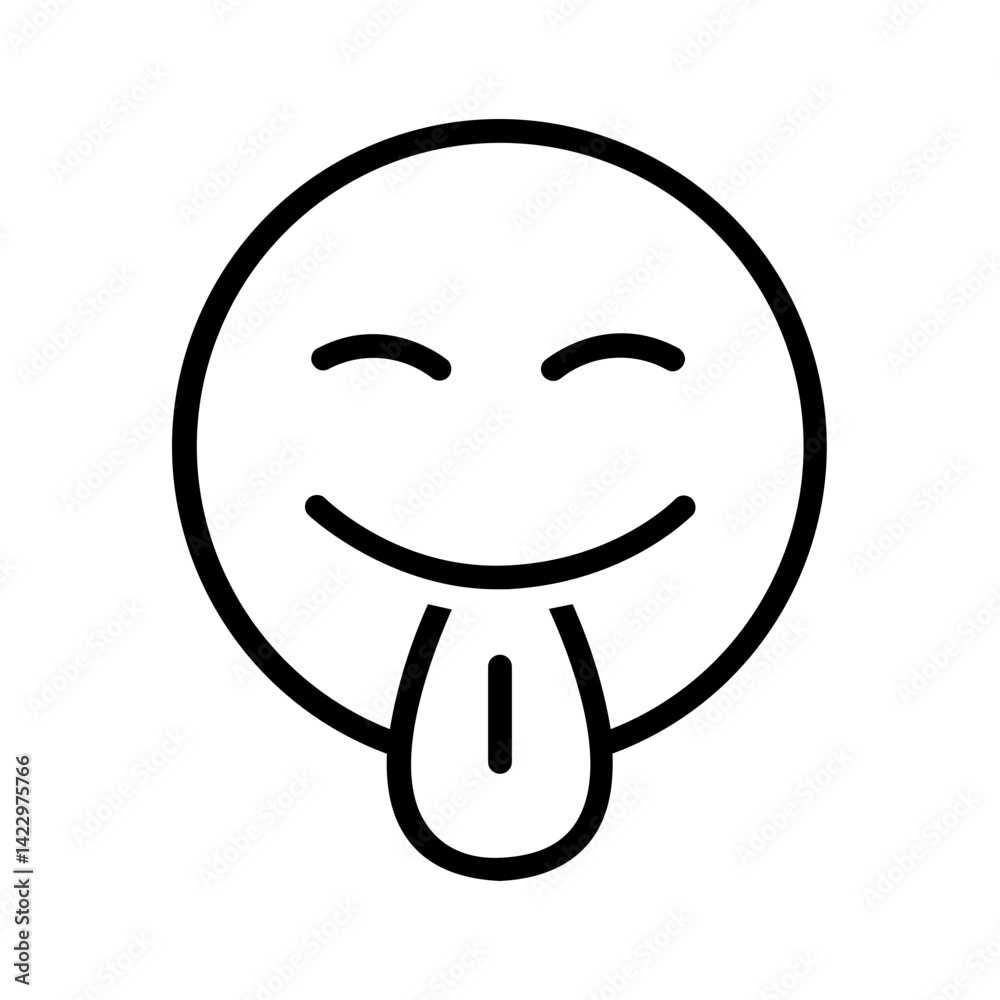 Fototapeta premium Vector black line icon for Teasing