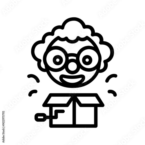 Vector black line icon for April fool