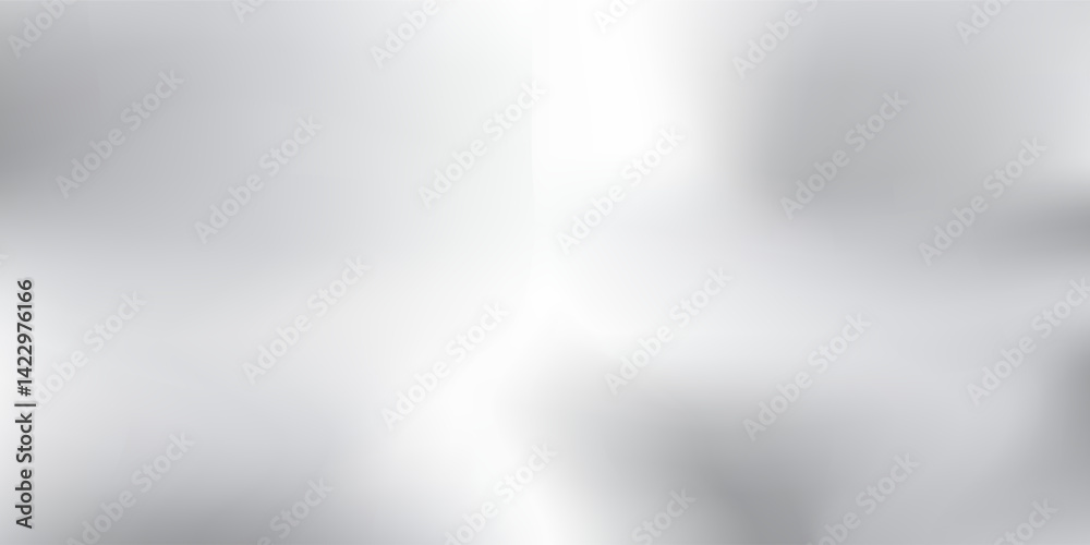 Modern silver foil background with metal mirror texture. Chrome gradient surface vector illustration