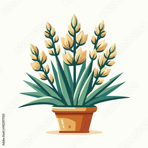 nature, background, plant, yucca, garden, green, flora, flower, botany, leaf, tree, white, floral, illustration, isolated, botanical, foliage, desert, natural, tropical, beautiful, design, outdoor, su