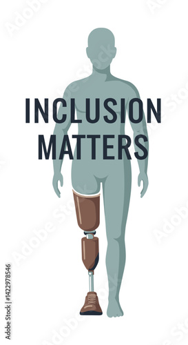 Inclusive person walking with prosthetic leg against plain background  