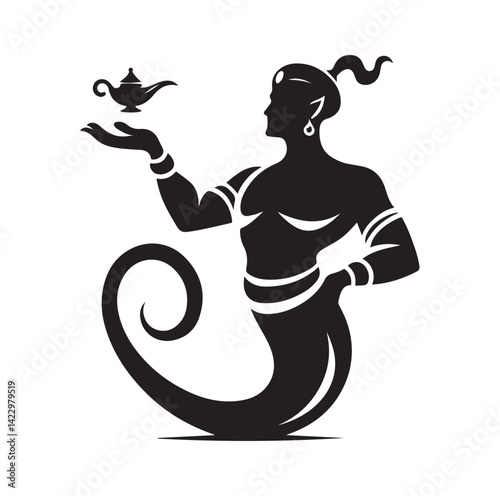 Genie silhouette vector illustration