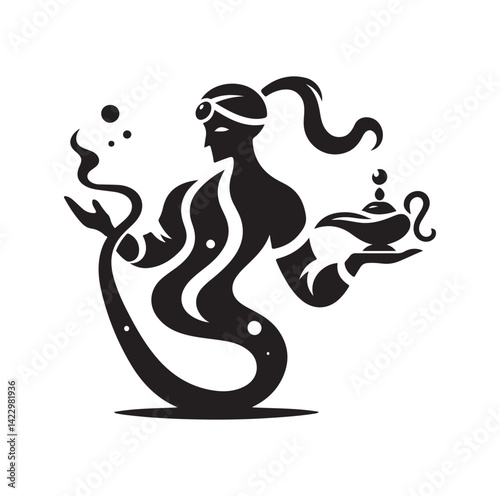 Genie silhouette vector illustration