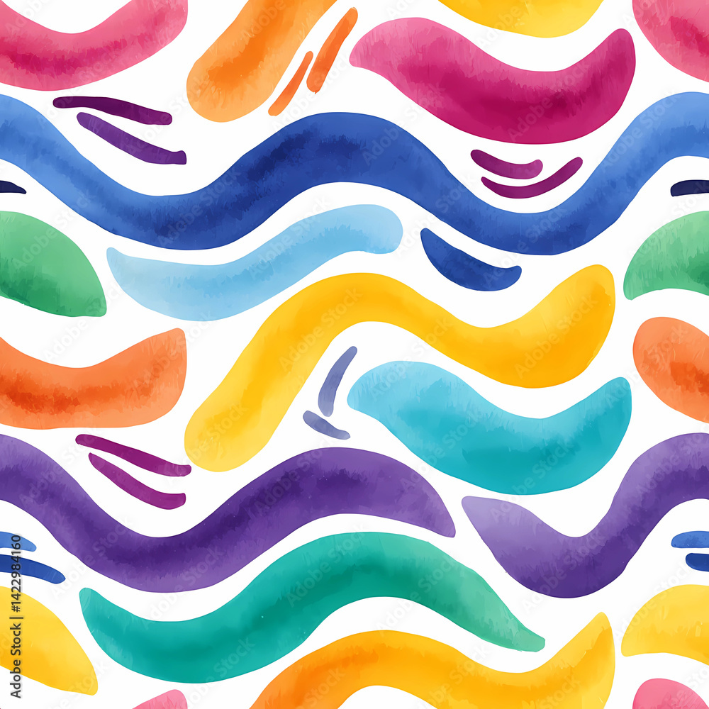 Obraz premium seamless pattern with colorful wavy stripes