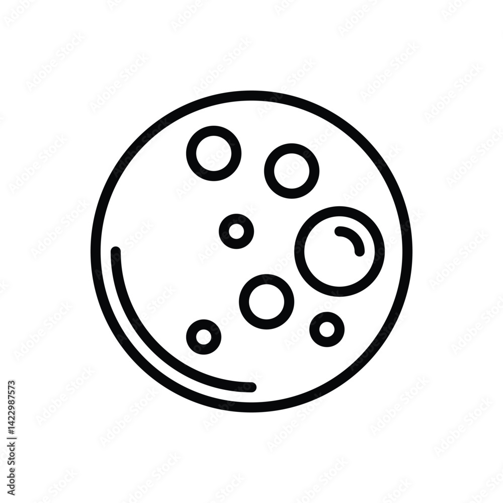 Black line icon for moon Black line icon for moon