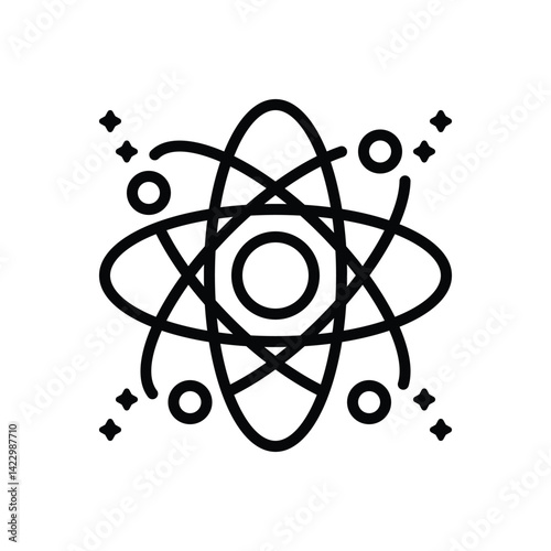 Black line icon for orbit