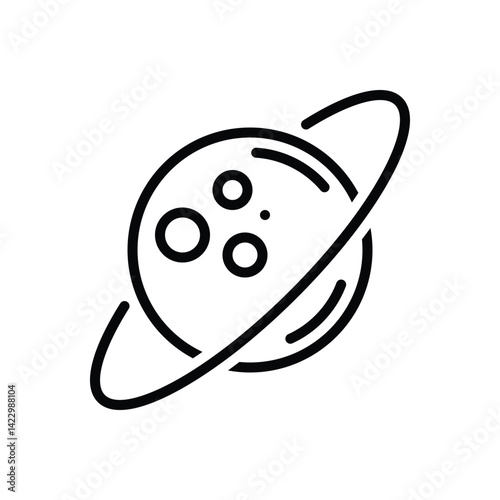 Black line icon for uranus