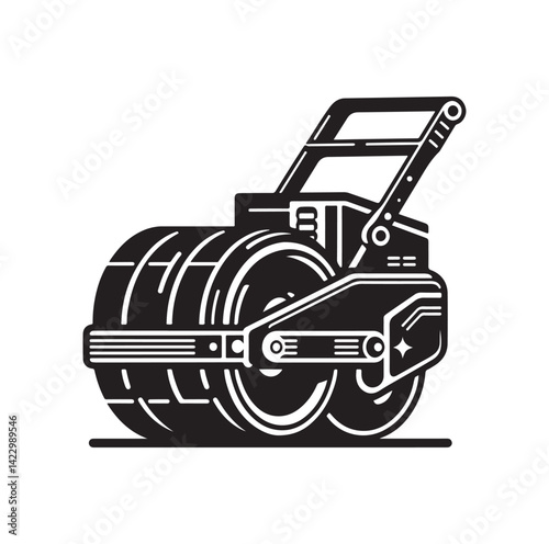 Asphalt Roller silhouette vector illustration