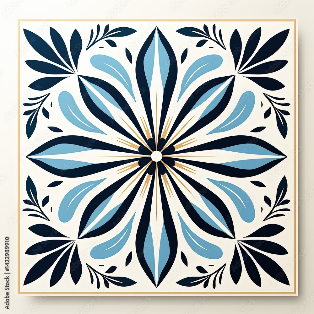 Fototapeta premium Colorful Abstract Tile Pattern with Symmetrical Vector Design