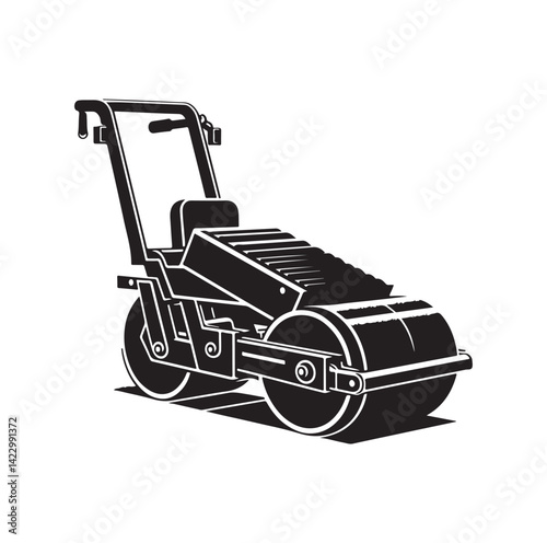 Asphalt Roller silhouette vector illustration