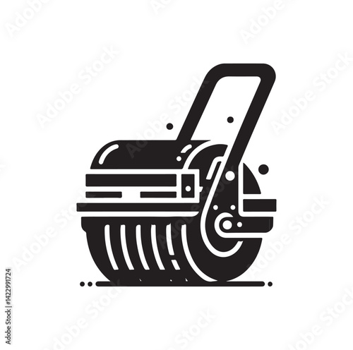 Asphalt Roller silhouette vector illustration