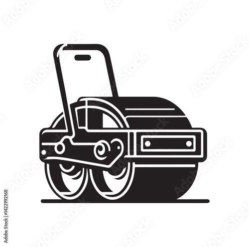 Asphalt Roller silhouette vector illustration