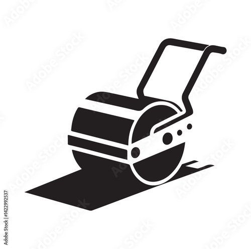 Asphalt Roller silhouette vector illustration
