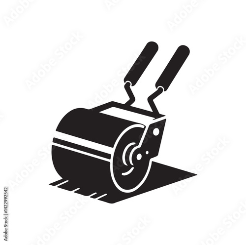 Asphalt Roller silhouette vector illustration