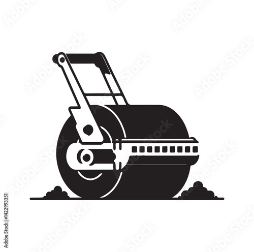 Asphalt Roller silhouette vector illustration