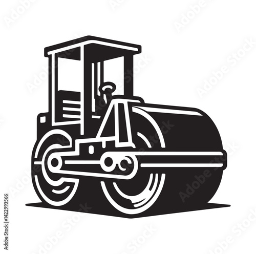 Asphalt Roller silhouette vector illustration