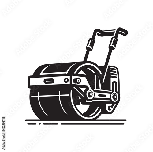 Asphalt Roller silhouette vector illustration