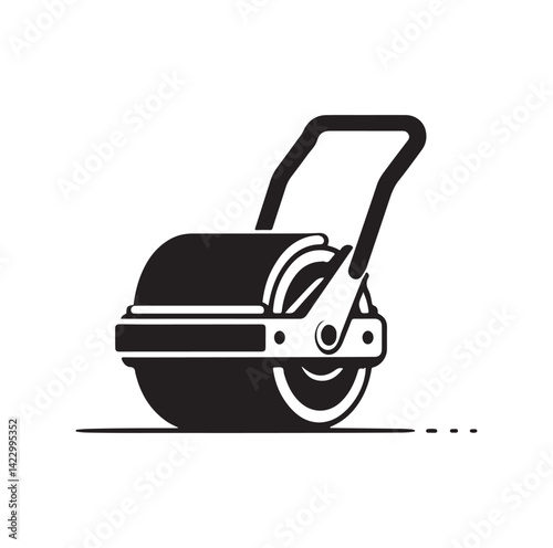 Asphalt Roller silhouette vector illustration