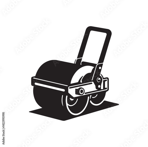Asphalt Roller silhouette vector illustration