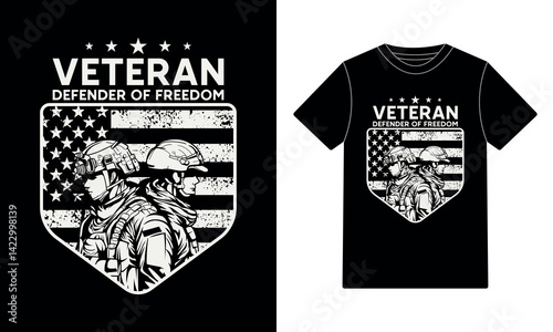 American veteran defender of freedom t-shirt design