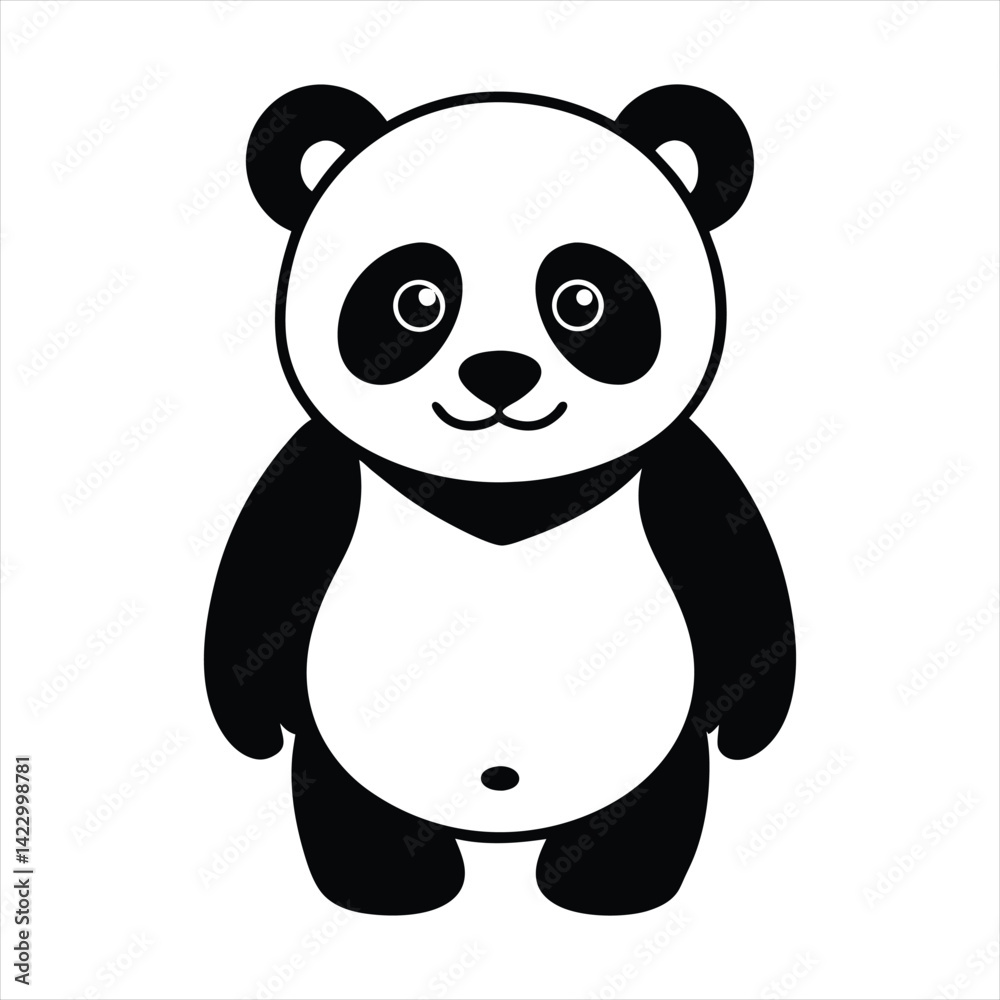 Naklejka premium Cute Panda Vector Illustration