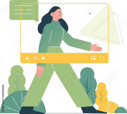 Influencer Walking on The Video Content 