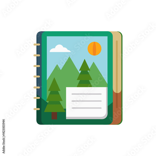 Foto Hiking Trail Logbook Journal on Transparent Background