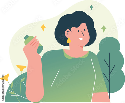Female Influencer Looking at Nature