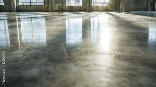 Wallpaper Mural Bright, Glossy Marble Floor in Spacious, Empty Indoor Environment Torontodigital.ca