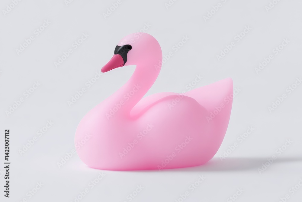 Pink swan figurine, simple design Pink swan figurine, simple design