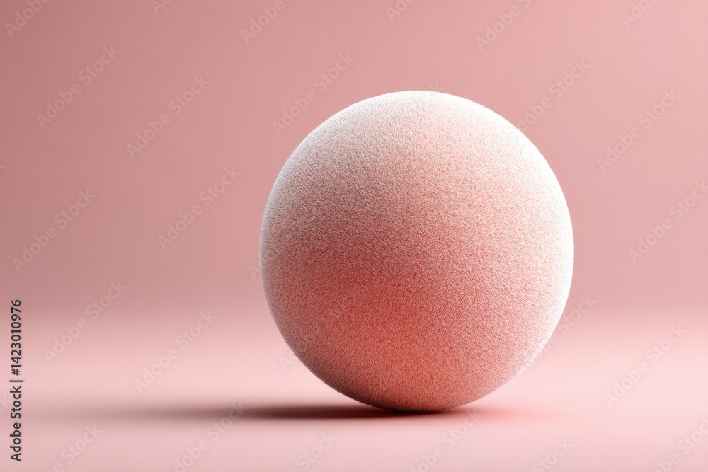 Soft pink sphere resting on gentle surface, showcasing smooth te Soft pink sphere resting on gentle surface, showcasing smooth te
