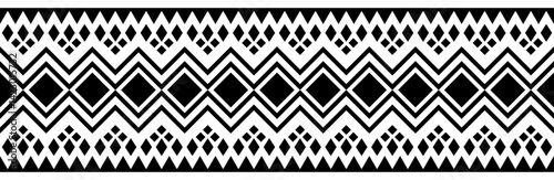 Ethnic border with geometric tribal pattern.