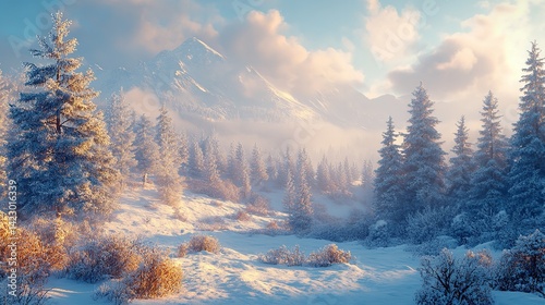 A small tree adorned with fresh snow, resting gently on the ground, showcasing a serene winter landscape.
