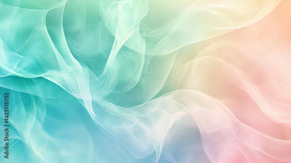 Obraz premium Abstract design featuring soft pastel colors and delicate flowing patterns with a serene ambiance