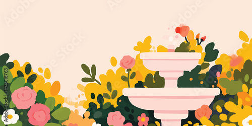 A whimsical garden with flo...