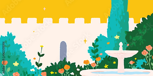 A tranquil garden scene fea...