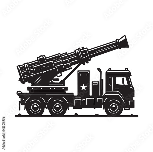 Asphalt Roller silhouette vector illustration
