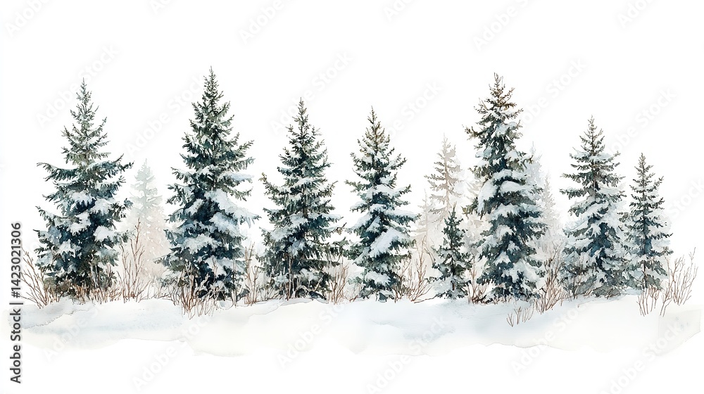 frozen trees with snow virgin nature winter still life frozen trees with snow virgin nature winter still life