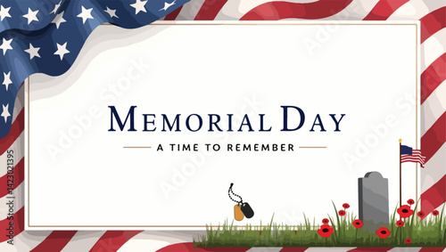 Memorial day. Remember and honor stock illustration