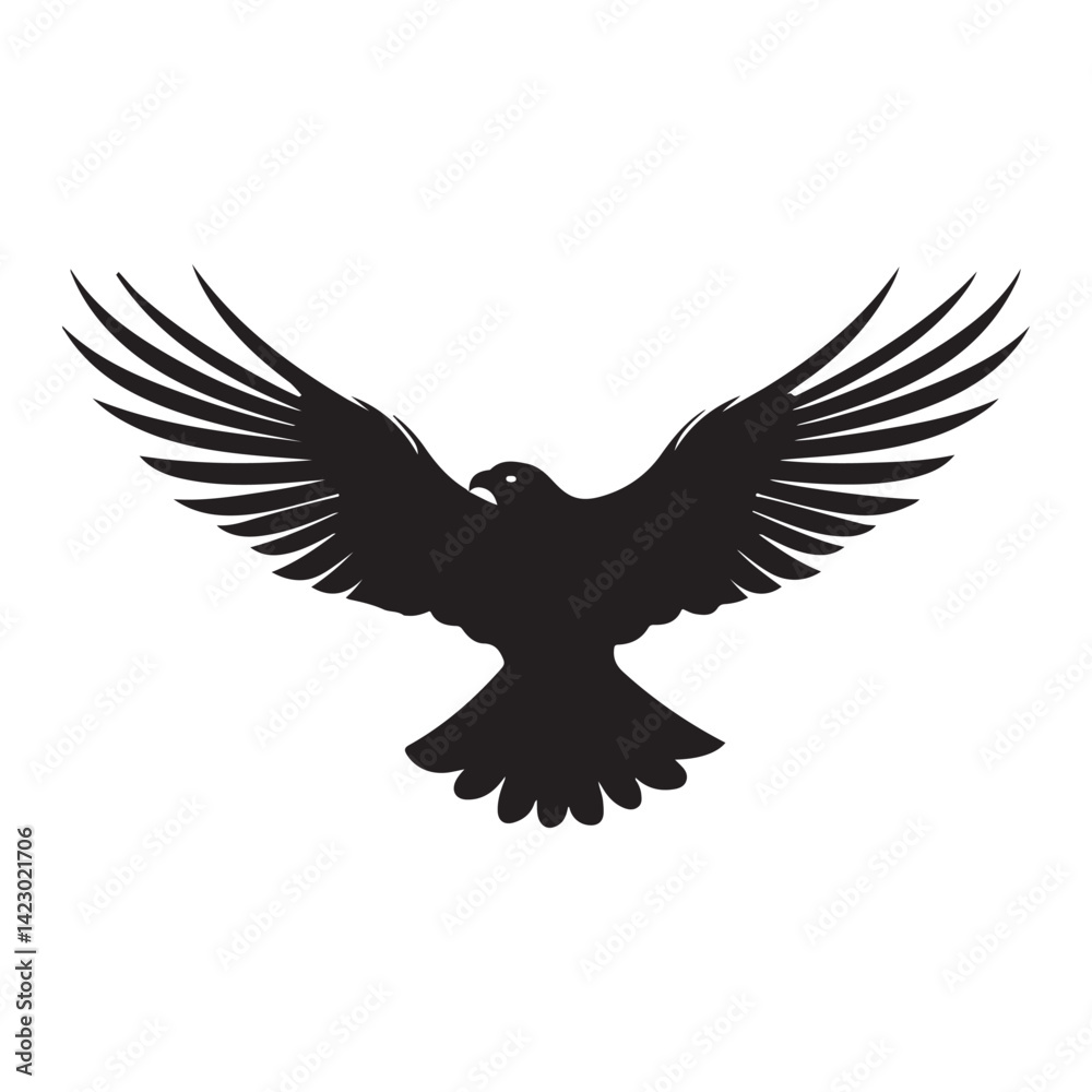 Flying hawk minimalist silhouette design vector art Flying hawk minimalist silhouette design vector art