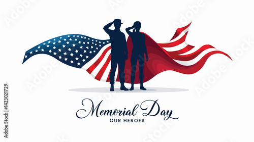 Memorial day. Remember and honor 10 stock illustration