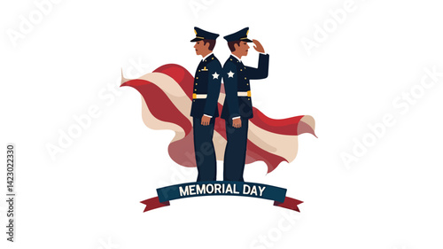 Memorial day. Remember and honor stock illustration