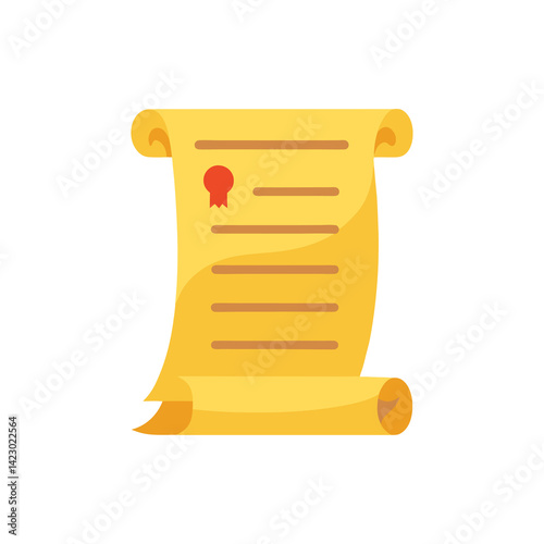 Scroll of the Declaration of Independence isolated on transparent background
