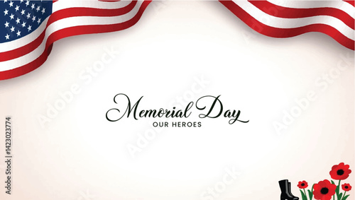 Memorial day. Remember and honor stock illustration