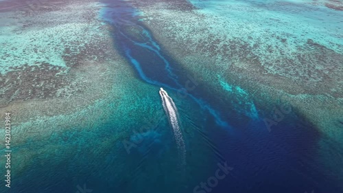 4k Video Eagle Eye View of Ulong Channel Daily Drone Flight Over Palau Island Ocean Diving Adventure