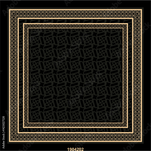 Islamic Geometric Scarf Design - Elegant Square Pattern for Hijab or Textile.

Vector scarf design with elegant Islamic geometric patterns and traditional borders. Suitable for hijab printing, fashion