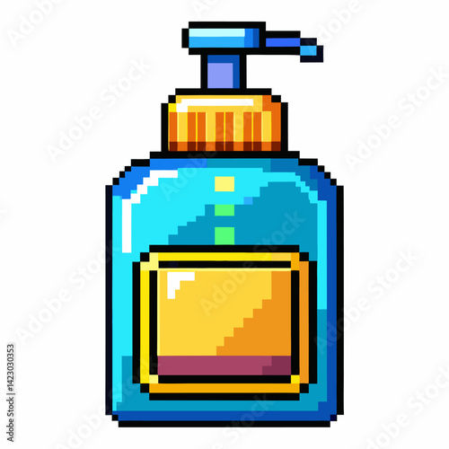 Pixel Art Soap Dispenser Bottle with Pump for Hygiene and Cleanliness